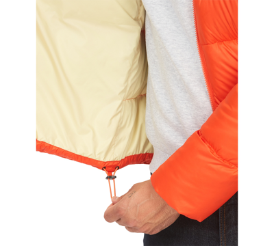 Shop Marmot Men's Guides Quilted Full-zip Hooded Down Jacket In Flame
