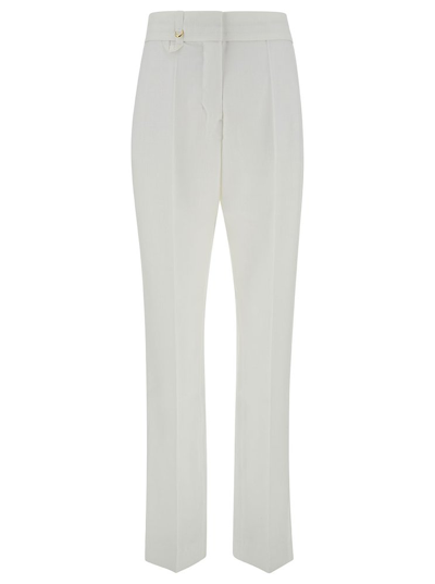 Shop Jacquemus Slit Pants In White
