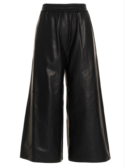 Shop Loewe Anagram Cropped Trousers In Black