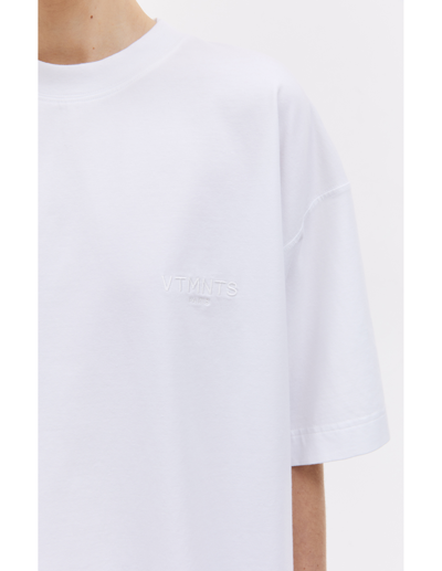 Shop Vtmnts Logo Embroidered T-shirt In White
