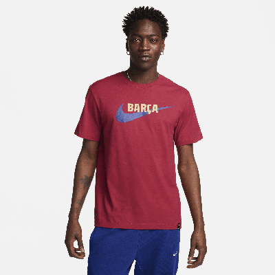 Shop Nike Fc Barcelona Swoosh  Men's T-shirt In Red