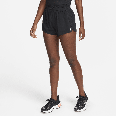 Shop Nike Women's Aeroswift Dri-fit Adv Mid-rise Brief-lined 3" Running Shorts In Black