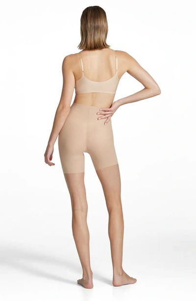 Shop Commando Featherlight Control High Waist Shaping Shorts In Beige