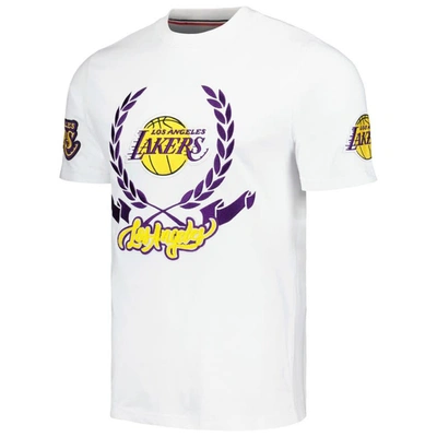Shop Fisll Unisex  White Los Angeles Lakers Heritage Crest T-shirt