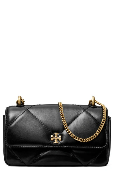 Shop Tory Burch Kira Mini Diamond Quilted Leather Crossbody Bag In Black