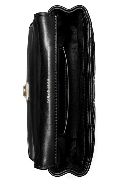 Shop Tory Burch Kira Mini Diamond Quilted Leather Crossbody Bag In Black