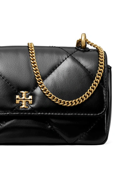 Shop Tory Burch Kira Mini Diamond Quilted Leather Crossbody Bag In Black