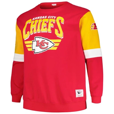 Shop Mitchell & Ness Red Kansas City Chiefs Big & Tall Fleece Pullover Sweatshirt