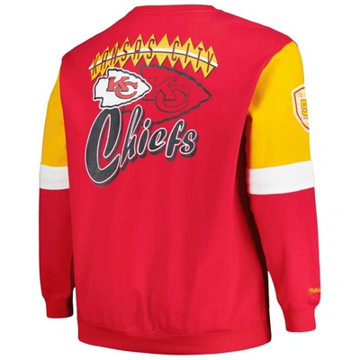 Shop Mitchell & Ness Red Kansas City Chiefs Big & Tall Fleece Pullover Sweatshirt