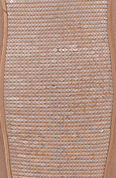 House Of Cb Bonita Sequin Cutout Maxi Cocktail Dress In Cafe Au Lait