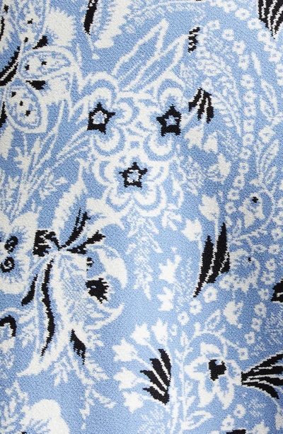 Shop Etro Paisley Jacquard Knit Minidress In Print On Pale Blue Base
