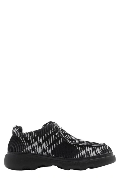 Shop Burberry Knit Creeper Derby In Black Ip Check