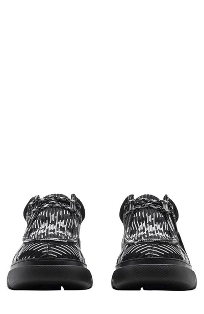 Burberry Men's Check Woven Creeper Shoes In Black Ip Check