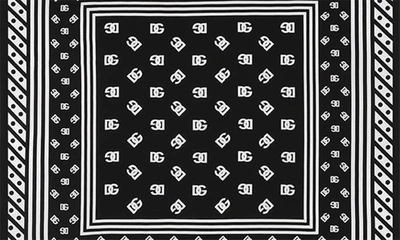 Dolce & Gabbana Logo-print Silk Scarf In Blackprint