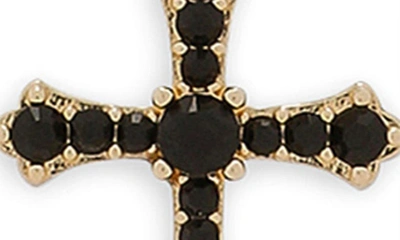 Shop Dolce & Gabbana Dna Crystal Cross Hoop Earrings In Gold