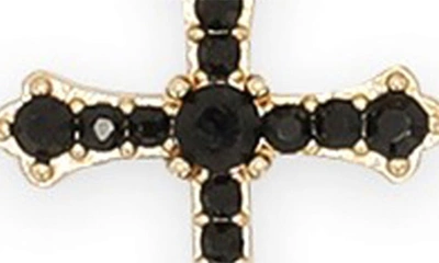 Shop Dolce & Gabbana Dolce&gabbana Dna Crystal Cross Charm Bracelet In Gold