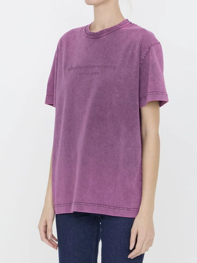 Shop Alexander Wang Embossed Logo T-shirt In Pink