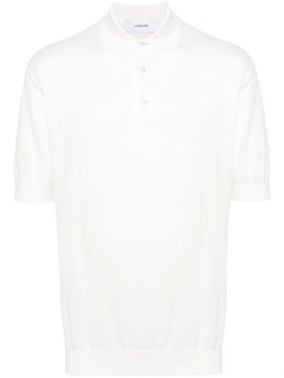 Shop Lardini Polo Shirt With Embroidery In White