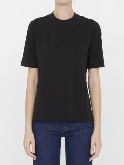 Moncler Cotton Jersey Crewneck T-shirt In Black