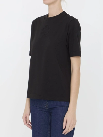 Moncler Cotton Jersey Crewneck T-shirt In Black