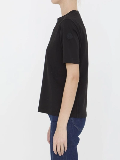 Moncler Cotton Jersey Crewneck T-shirt In Black