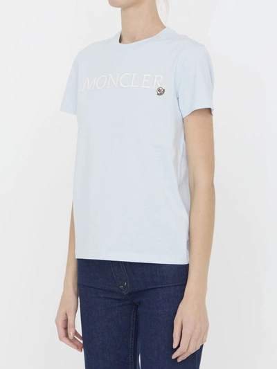 Shop Moncler Logo T-shirt In Blue