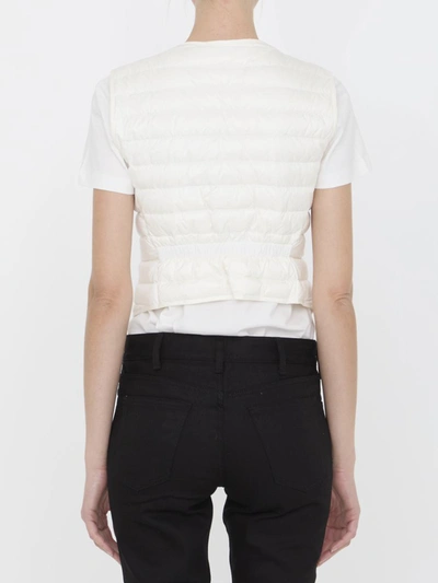 Shop Moncler Short Down Vest In White