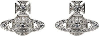 Shop Vivienne Westwood Silver Carmela Bas Relief Earrings In P102 Platinum/white