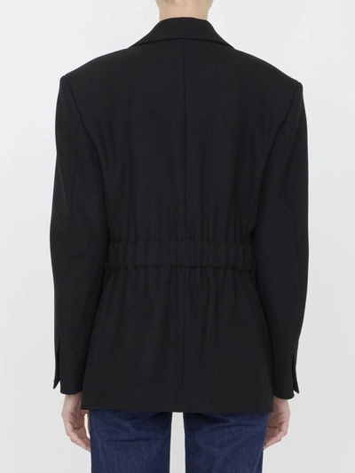 Shop Alexander Wang Wool Canvas Belted Blazer In Black