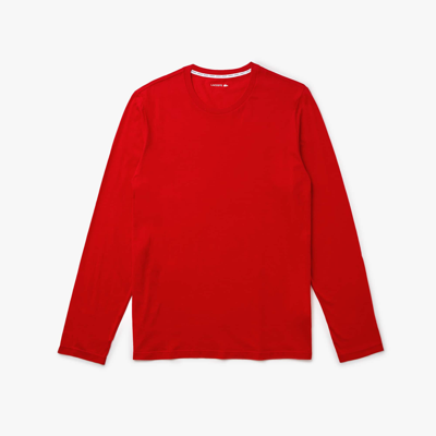 Shop Lacoste Men's Long Sleeve Lounge T-shirt In Red