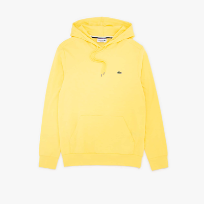 Shop Lacoste Men's Cotton Jersey Hooded T-shirt - S - 3 In Yellow