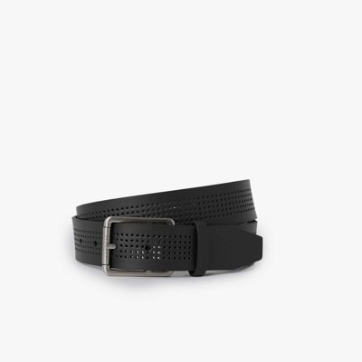 Shop Lacoste Men's Classic Leather Belt - 43 In In Black