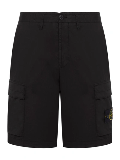 Shop Stone Island Bermuda Shorts In Black