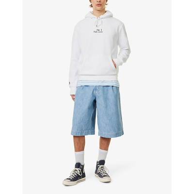 Polo Ralph Lauren Mens White Brand-embroidered Relaxed-fit Cotton-blend Hoody In White