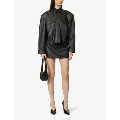 Shop Wardrobe.nyc Cropped Leather In Black