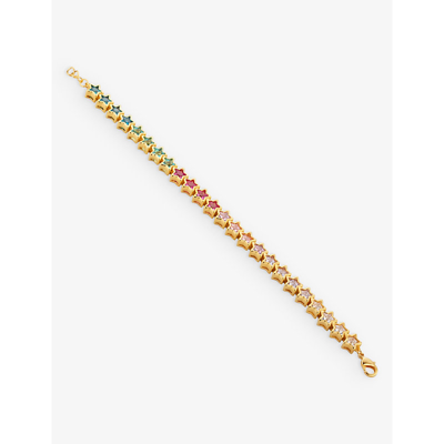 Shop July Child Women's Gold Aura Rainbow 18ct Gold-plated Brass Bracelet