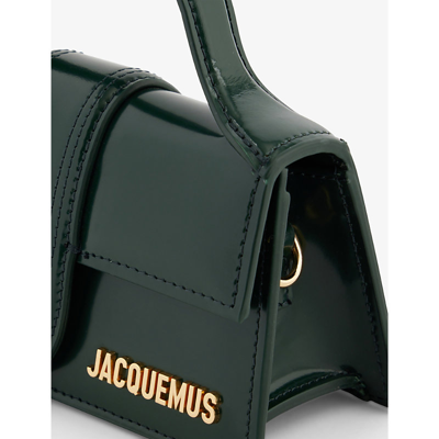 Shop Jacquemus Dark Green Le Bambino Leather Shoulder Bag