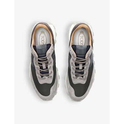 Shop Tod's Allacciata 25k Runner Leather And Shell Low-top Trainers In Grey/other