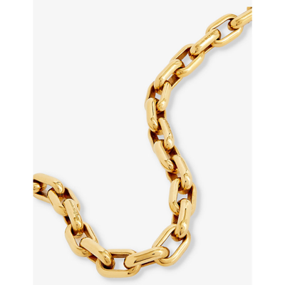 Shop Alexander Mcqueen Peak Chain-link Brass Necklace In Light Ant.gold