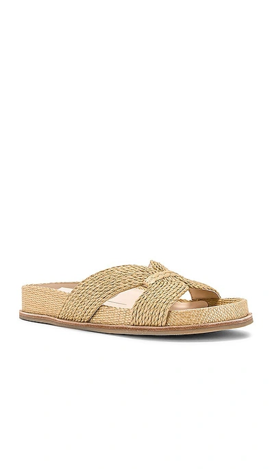 Dolce Vita Selda Raffia Slide Sandal In Light Natural