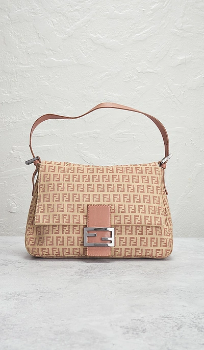 Fwrd Renew Fendi Zucchino Mama Baguette Shoulder Bag In 핑크