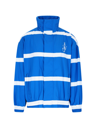 Shop Jw Anderson 'anchor Striped' Jacket In Light Blue