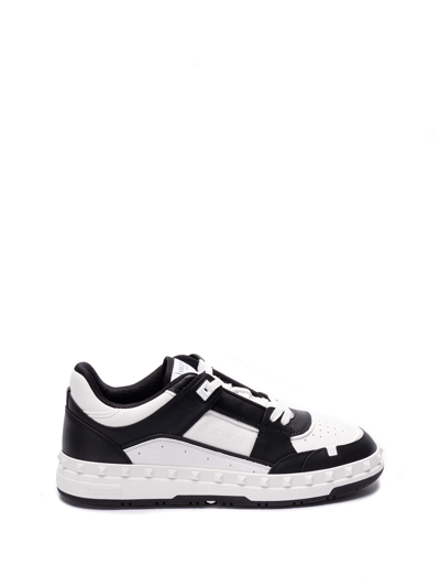 Shop Valentino `freedots` Sneakers In Black  