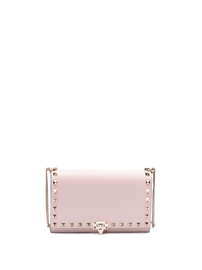 Shop Valentino `rockstud` Pouch In Pink