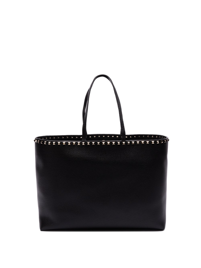 Shop Valentino `rockstud` Tote Bag In Black  