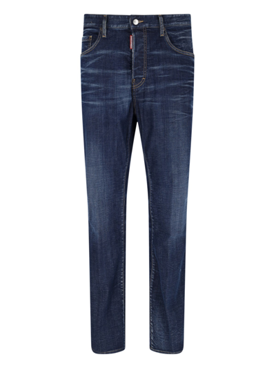 Shop Dsquared2 'dark Pressed Wash 242' Jeans In Blue