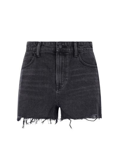 Shop Alexander Wang Logo Denim Pants In Black  