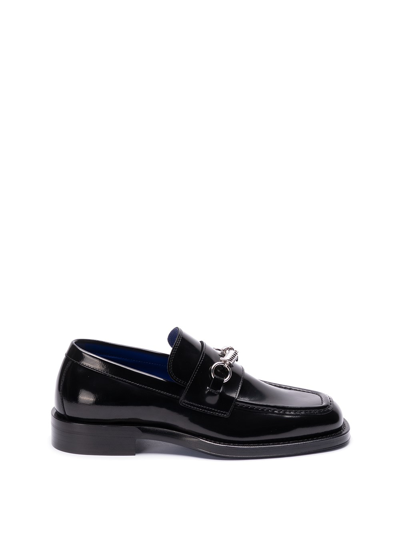 Shop Burberry `barbed` Loafers In Black  