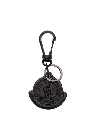 Shop Moncler Key Ring In Black  