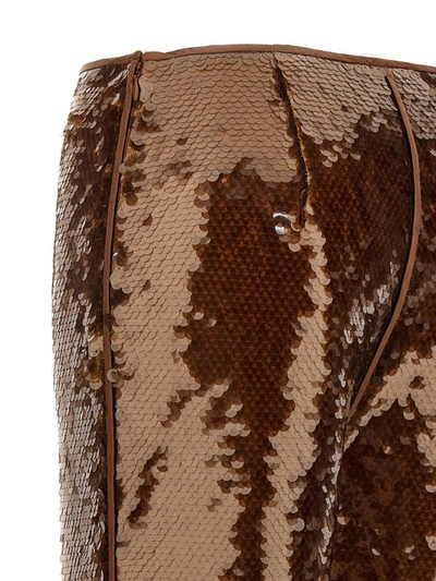 Shop Alberta Ferretti Sequin Pants In Brown